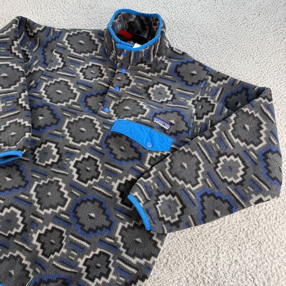Patagonia Other - Patagonia Synchilla Snap-T Fleece Jacket Mens XS Gray Blue Yanaba Aztec Tribal